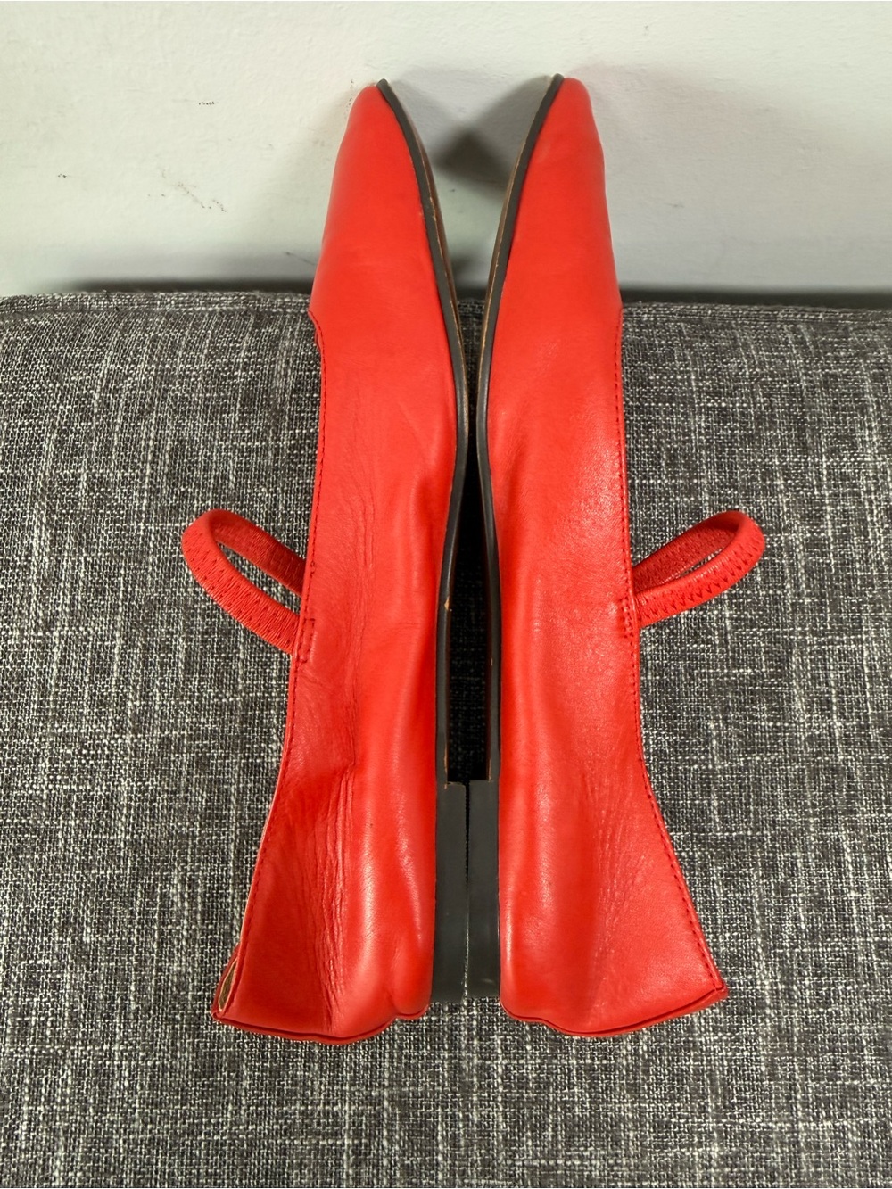 Madewell The Greta Ballet Flat Kilt Red Leather Mary Jane Square Toe Size 6.5 - Picture 5 of 11